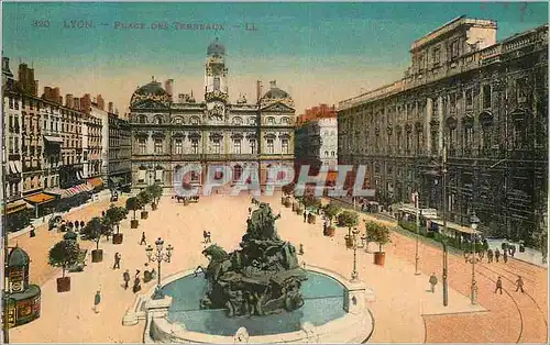 Ansichtskarte AK Lyon Place des Terreaux Tramway