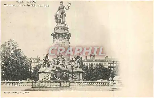 Cartes postales Lyon Monument de la Republique (carte 1900)