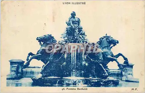 Ansichtskarte AK Lyon Illustre Fontaine Bartholdi