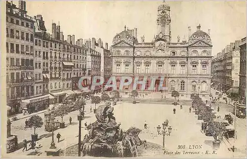 Cartes postales Lyon Place des Terreaux Tramway