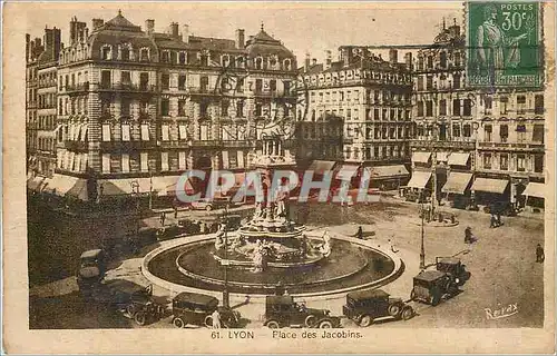 Cartes postales Lyon Place de Jacobins Automobile