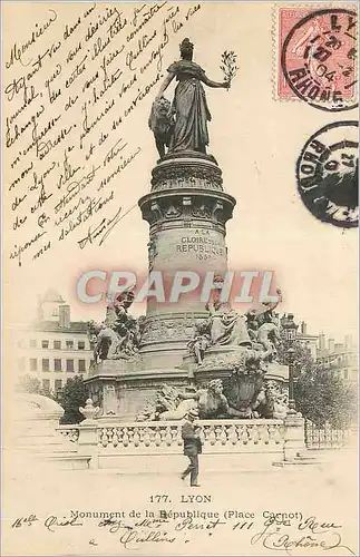 Cartes postales Lyon Monument de la Republique (Place Carnot) (carte 1900)