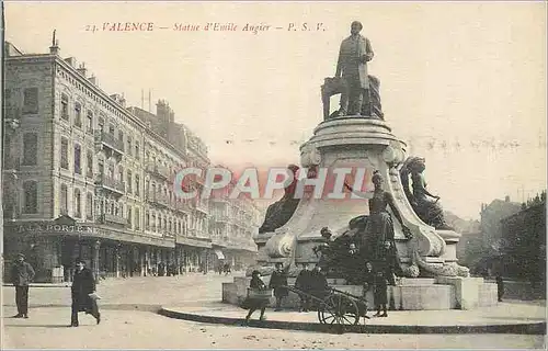 Cartes postales Valence Statue d'Emile Augier Enfants