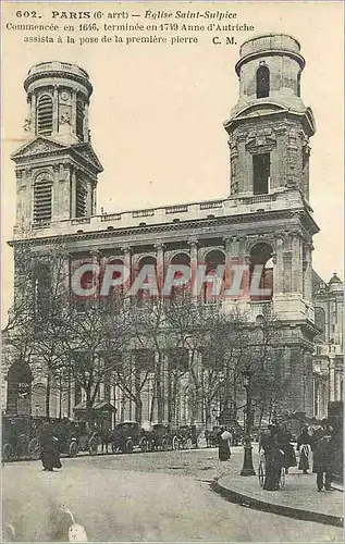 Cartes postales Paris (6e arrt) Eglise Saint Sulpice Commencee en 1946