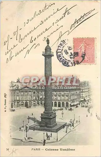 Cartes postales Paris Colonne Verdome (carte 1900)