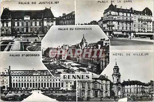 Cartes postales moderne Rennes Palais de justice Place de la Gare Palais St Georges Hotel de ville