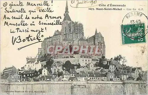 Cartes postales Mont Saint Michel Cote d'Emeraude Botrel