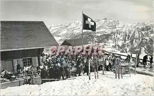 Cartes postales moderne Leysin Restaurant de la Berneuse au fond les Diablerets