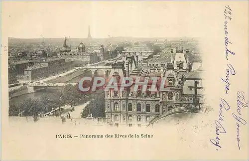 Cartes postales Paris Panorama des Rives de la Seine Tour Eiffel (carte 1900)