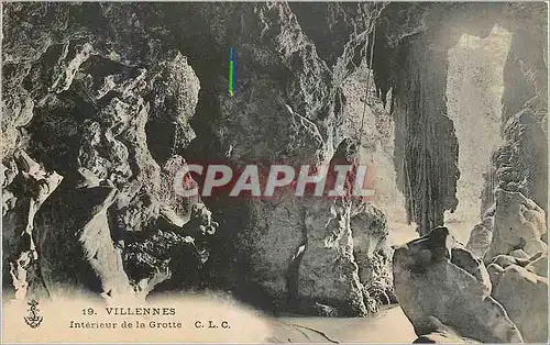 Cartes postales Villennes Interieur de la Grotte