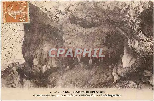 Cartes postales Saint Nectaire Grottes du Mont Cornadore Stalactites et Stalagmites