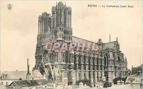 Ansichtskarte AK Reims La Cathedrale (Cote Sud)