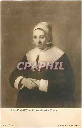 Cartes postales Musee de Bruxelles Remblandt Portrait de Vieille Femme