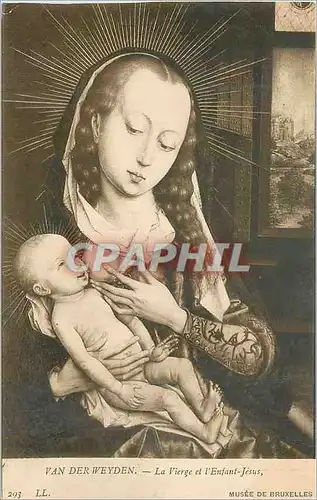 Cartes postales Musee de Bruxelles Van Der Weyden La Vierge et l'Enfant Jesus