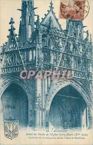Ansichtskarte AK Alencon Detail du Porche de l'Eglise Notre Dame (XVe Siecle)