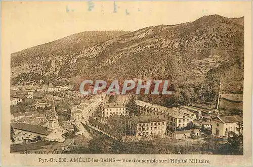 Cartes postales Amelie les Bains Vue d'ensemble sur l'Hopital Militaire