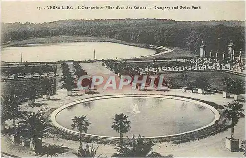 Cartes postales Versailles L'Orangerie et Piece d'Eau des Suisses