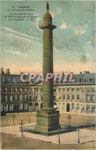 Cartes postales Paris La Colonne Verdome Fondue avec le Bronze