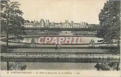 Cartes postales Fontainebleau Le Timbre et Perspective sur le Chateau