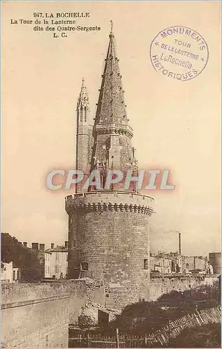Cartes postales La Rochelle La Tour de la Lanterne dite des Quatre Sergents