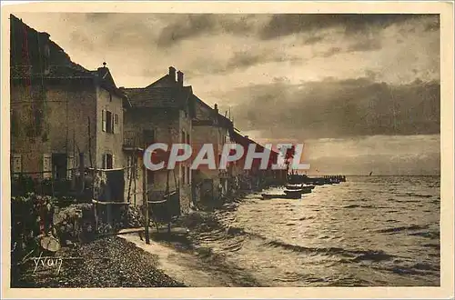 Ansichtskarte AK Environs d'Evian les Bains Meillerie (Haute Savoie) Coucher de Soleil sur le Port