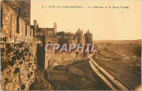 Cartes postales Cite de Carcassonne Les Defenses de la Porte d'Aude