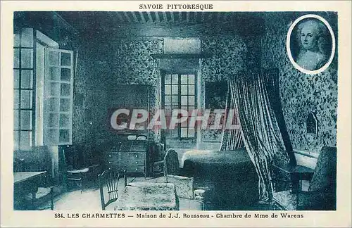 Ansichtskarte AK Les Charmettes La Savoie Touristique Maison de J J Rousseau Chambre de Mme de Warens