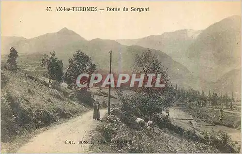 Cartes postales Ax les Thermes Route de Sorgeat Femme Vaches