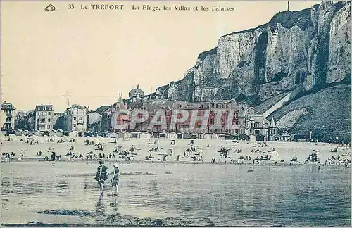 Cartes postales Le Treport La Plage Les Villas et les Falaises
