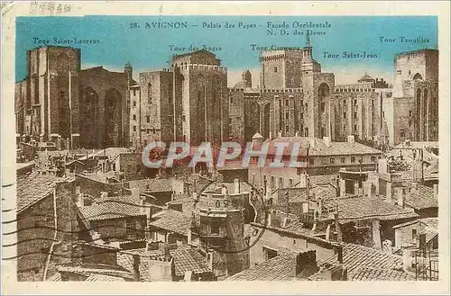 Cartes postales Avignon Palais des Papes Facade Occidentale N D des Dome