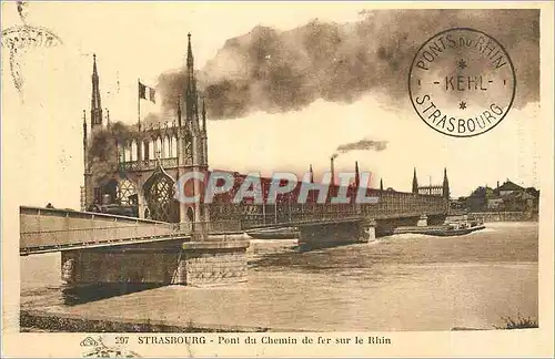 Ansichtskarte AK Strasbourg Pont du Chemin de fer sur le Rhin