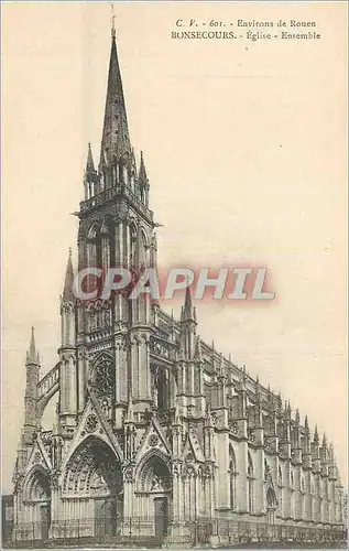 Cartes postales Environs de Rouen Bonsecours Eglise Ensemble
