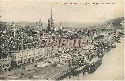 Ansichtskarte AK Rouen Les Quais Vue prise du Transbordeur Bateaux