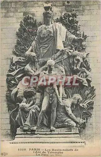 Cartes postales Paris Les Hauts Reliefs de l'Arc de Triomphe La Paix