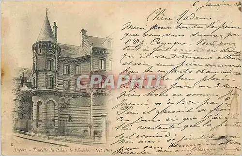 Cartes postales Angers Tourelle du Palais de l'Eveche (carte 1900)