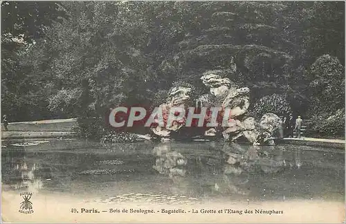 Cartes postales Paris Bois de Boulogne Bagatelle La Rotte et l'Etang des Nenuphars