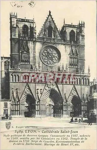 Cartes postales Lyon Cathedrale Saint Jean