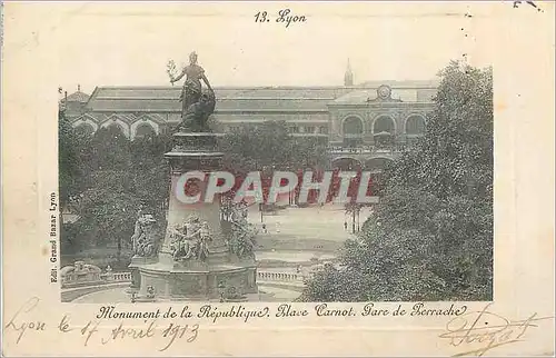 Cartes postales Lyon Monument de la Republique Place Carnot