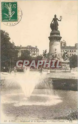 Cartes postales Lyon Monument de la Republique Place Carnot