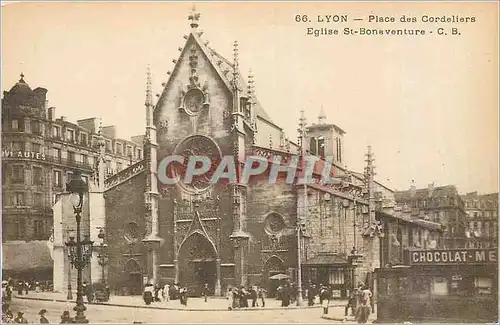 Cartes postales Lyon Place des Cordeliers Eglise St Bonaventure Chocolat