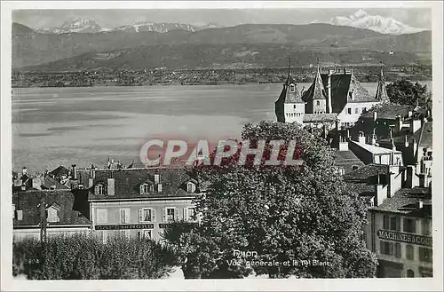 Moderne Karte Lyon Vue Generale et le Mt Blanc