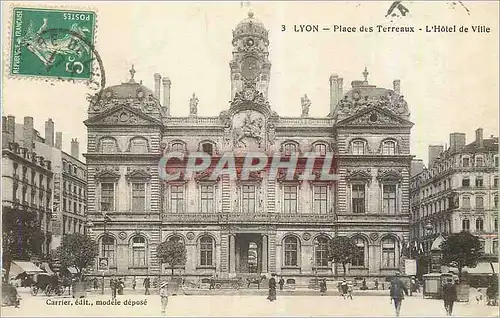 Cartes postales Lyon Place desTerreaux L'Hotel de Ville