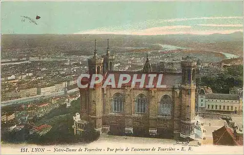 Cartes postales Lyon Notre Dame de Fourviere Vue prise de l'Ascenseur de Fourviere