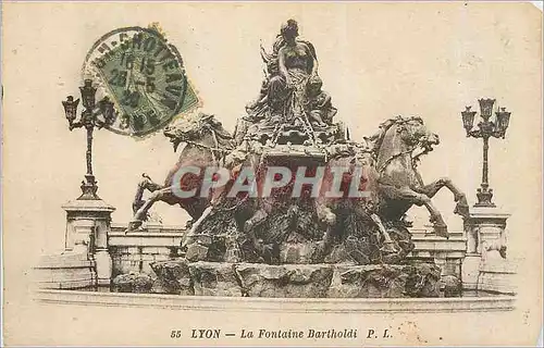 Ansichtskarte AK Lyon La Fontaine Bartholdi