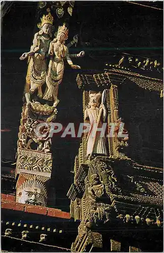 Cartes postales moderne Kathmandu Barbar Square Artistic Wooden Balcony