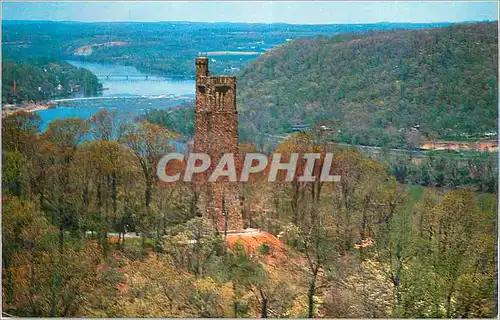 Moderne Karte Aerial View of Bowmon's Hill and Tower Washington Crossing Park Bucks Co Pennsylvanie