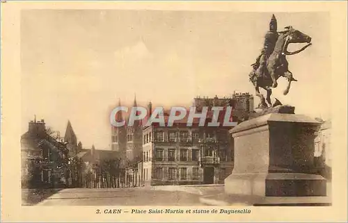 Cartes postales Caen Place Saint Martin et Statue de Duguesclin