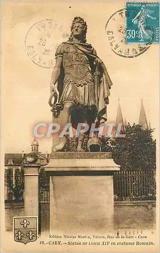 Ansichtskarte AK Caen Statue de Louis XIV en Costume Romain