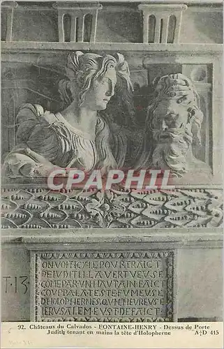 Cartes postales Chateaux du Calvados Fontaine Henry Dessus de Porte