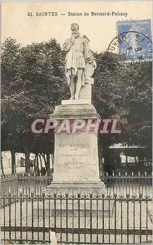 Cartes postales Saintes Statue de Bernard Palissy